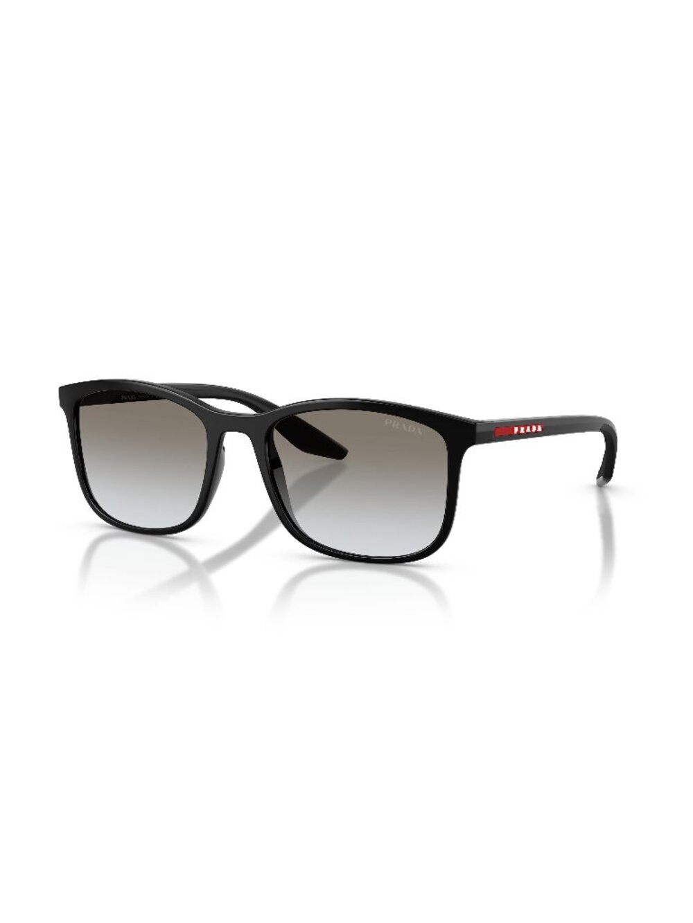 New Prada Linea Rossa Men's Sunglasses Black Grey Lens Injected Frame PS A08S 56